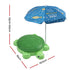 Kids Sandpit Turtle Sandbox Toys with Umbrella Lid Green 8 Accessories 3+
