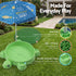 Kids Sandpit Turtle Sandbox Toys with Umbrella Lid Green 8 Accessories 3+
