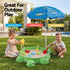 Kids Sandpit Turtle Sandbox Toys with Umbrella Lid Green 8 Accessories 3+