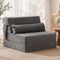 3-in-1 Folding Sofa Bed Armless Lounger Chair with Side Pocket and Pillow
