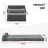 3-in-1 Folding Sofa Bed Armless Lounger Chair with Side Pocket and Pillow