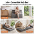 3-in-1 Folding Sofa Bed Armless Lounger Chair with Side Pocket and Pillow