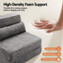 3-in-1 Folding Sofa Bed Armless Lounger Chair with Side Pocket and Pillow