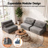 3-in-1 Folding Sofa Bed Armless Lounger Chair with Side Pocket and Pillow