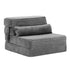 3-in-1 Folding Sofa Bed Armless Lounger Chair with Side Pocket and Pillow