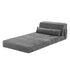 3-in-1 Folding Sofa Bed Armless Lounger Chair with Side Pocket and Pillow