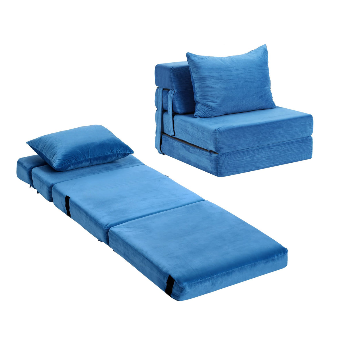 2 Pack Folding Sofa Bed Armless Lounger Foam Floor Sofas Futons Couches