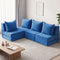 Artiss 4 Pack Folding Sofa Bed, L-Shaped Modular Floor Sofa Foam Futon, Blue