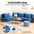 Artiss 4 Pack Folding Sofa Bed, L-Shaped Modular Floor Sofa Foam Futon, Blue