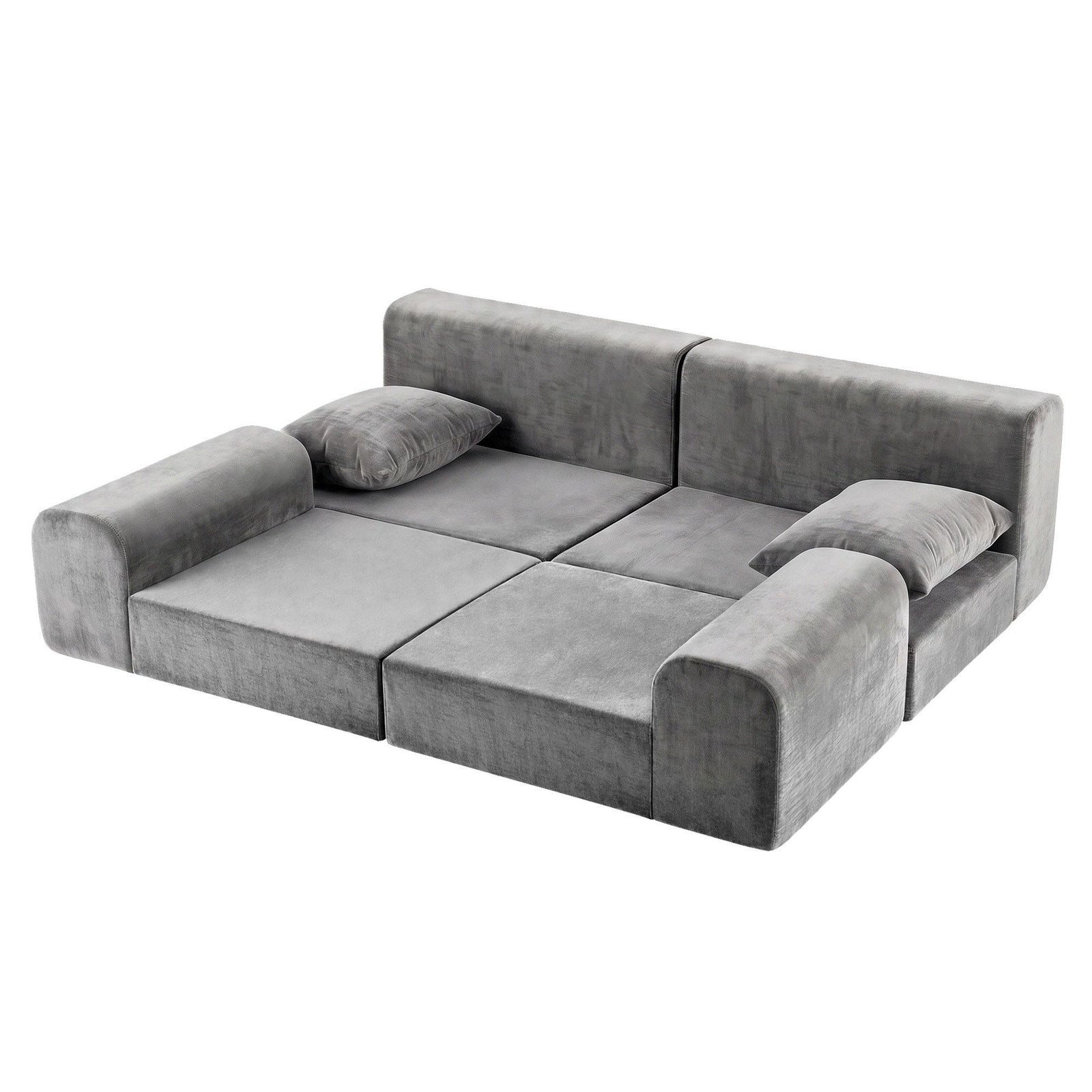 Artiss 5-in-1 Convertible Sofa Bed Floor Mattress Modular Boneless Curved Couch