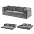 Convertible Sofa Bed Grey – 3‑in‑1 Folding Lounge, Velvet, 300kg Capacity