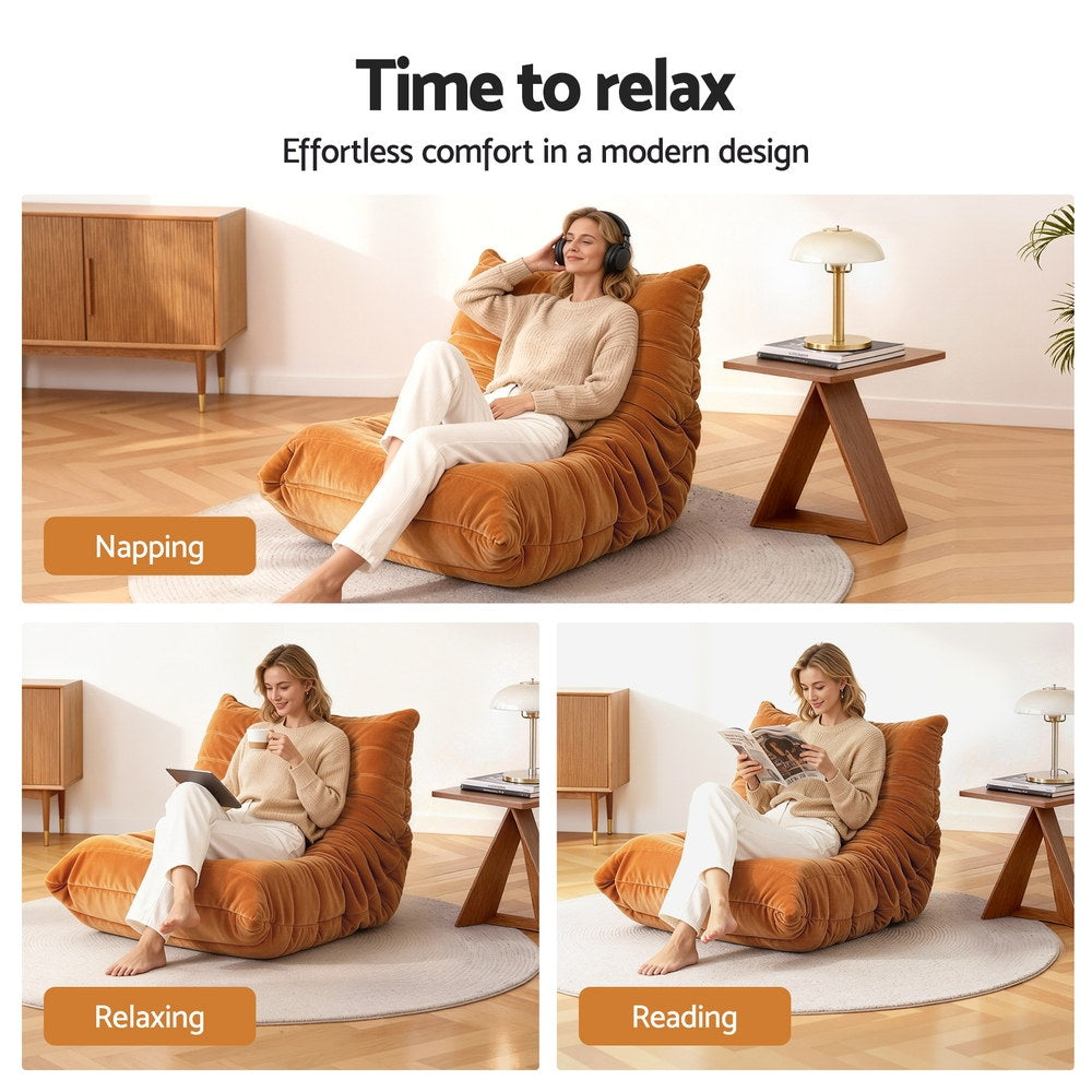 Lazy Sofa Accent Chair Floor Couch Leisure Lounge Foam Pouffe Recliner