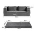 Artiss 3-in-1 Convertible Sofa Bed with Folding Mattress Velvet Foam Chair 300KG