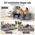 Artiss 3-in-1 Convertible Sofa Bed with Folding Mattress Velvet Foam Chair 300KG