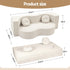 Folding Sofa Bed Floor Couch 2-in-1 Convertible Futon Loveseat Beige