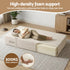 Folding Sofa Bed Floor Couch 2-in-1 Convertible Futon Loveseat Beige