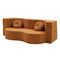 Artiss Folding Sofa Bed – 2‑in‑1 Corduroy Futon, Orange, Twin Sleeper, 300kg