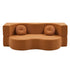 Artiss Folding Sofa Bed – 2‑in‑1 Corduroy Futon, Orange, Twin Sleeper, 300kg