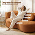 Artiss Folding Sofa Bed – 2‑in‑1 Corduroy Futon, Orange, Twin Sleeper, 300kg