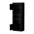 Oikiture Display Cabinet Sideboard Storage Cupboard LED 170cm Black