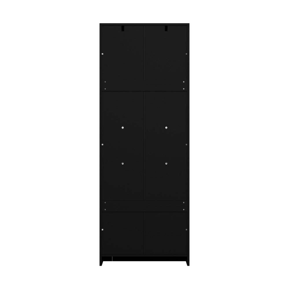 Oikiture Display Cabinet Sideboard Storage Cupboard LED 170cm Black