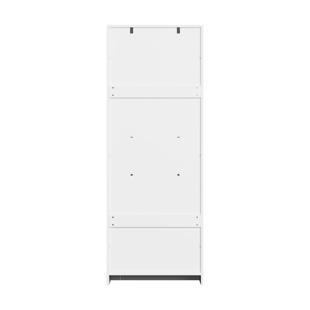 Oikiture Display Cabinet Sideboard Storage Cupboard LED 170cm White