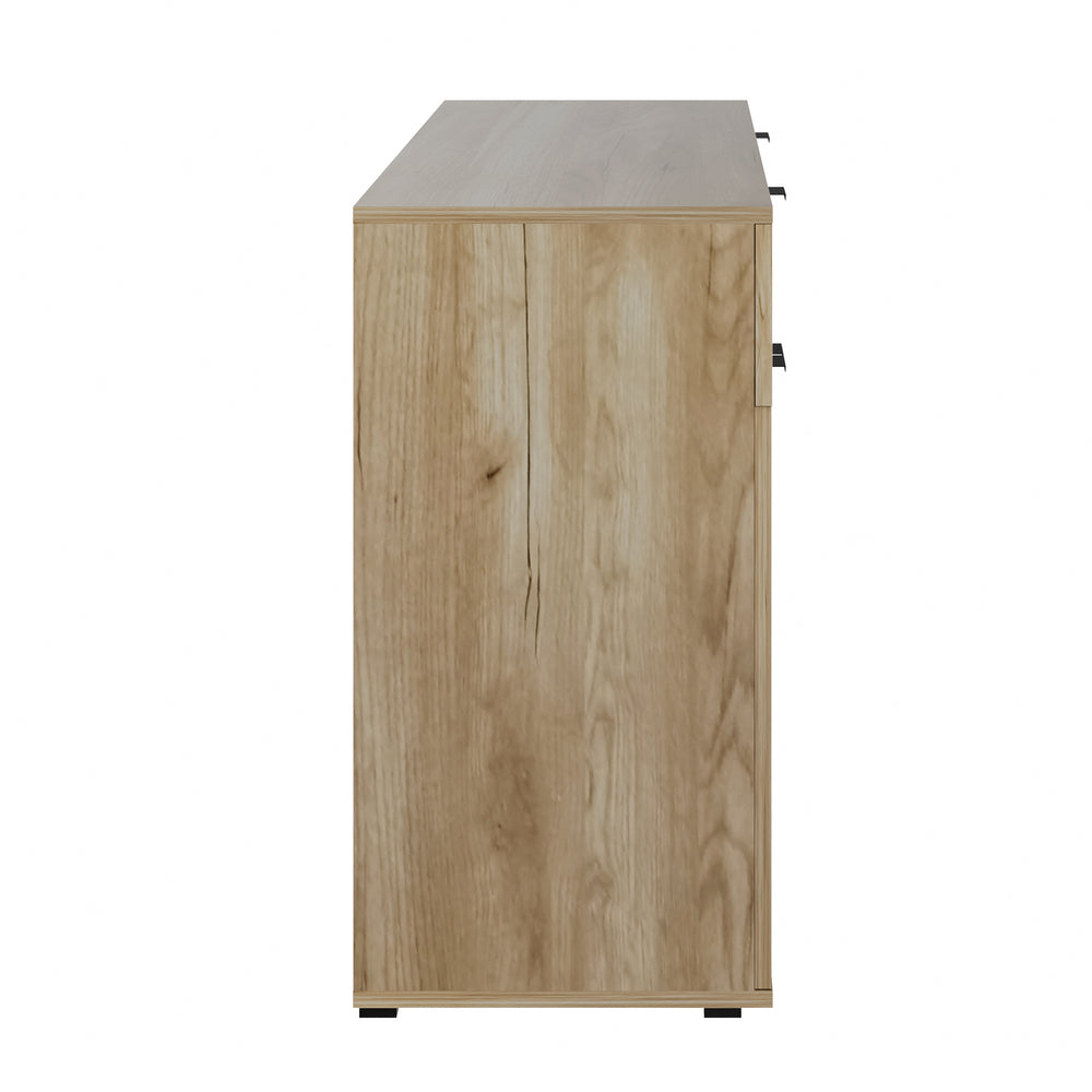 Sideboard High Gloss 4 Doors 2 Drawers Natural