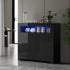 Buffet Sideboard LED RGB High Gloss 2 Doors Black