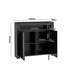 Buffet Sideboard LED RGB High Gloss 2 Doors Black