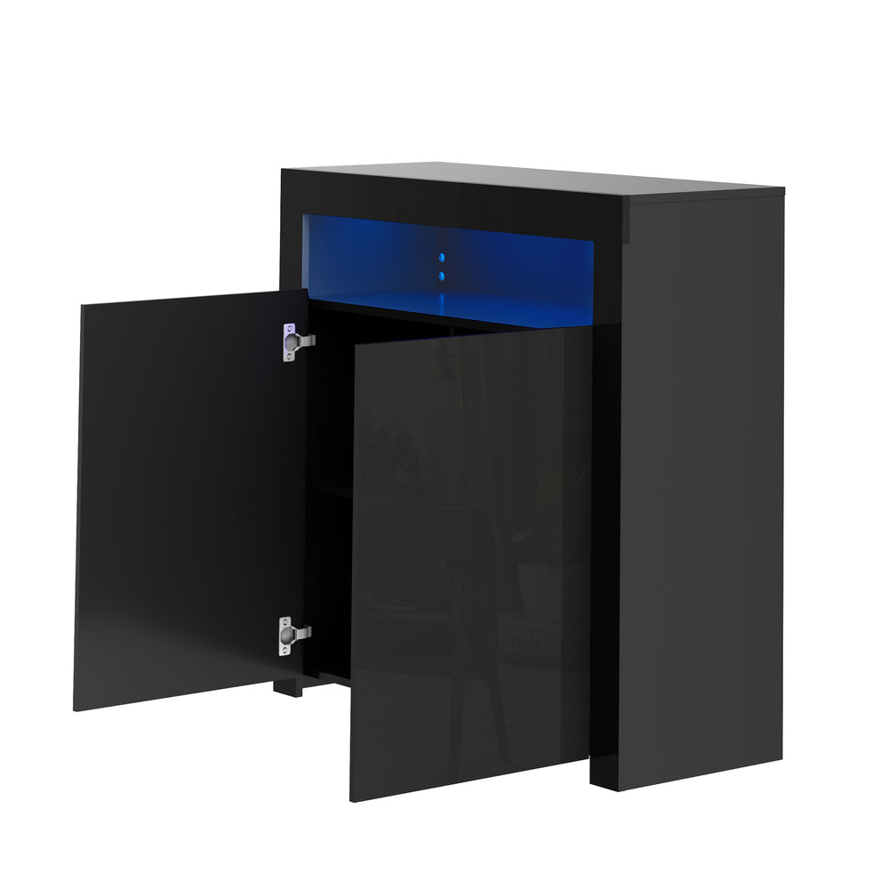 Buffet Sideboard LED RGB High Gloss 2 Doors Black