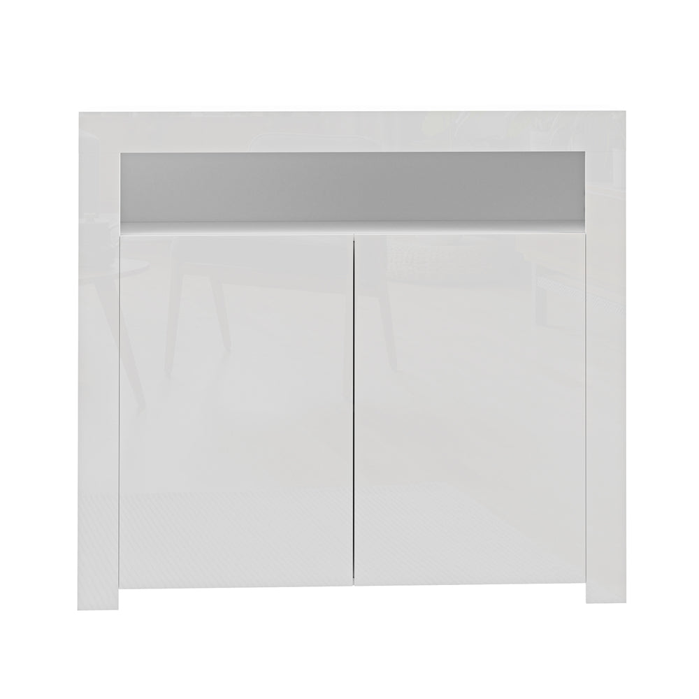 Buffet Sideboard LED RGB High Gloss 2 Doors White