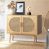 Rattan Sideboard Hallway Shelf Wood