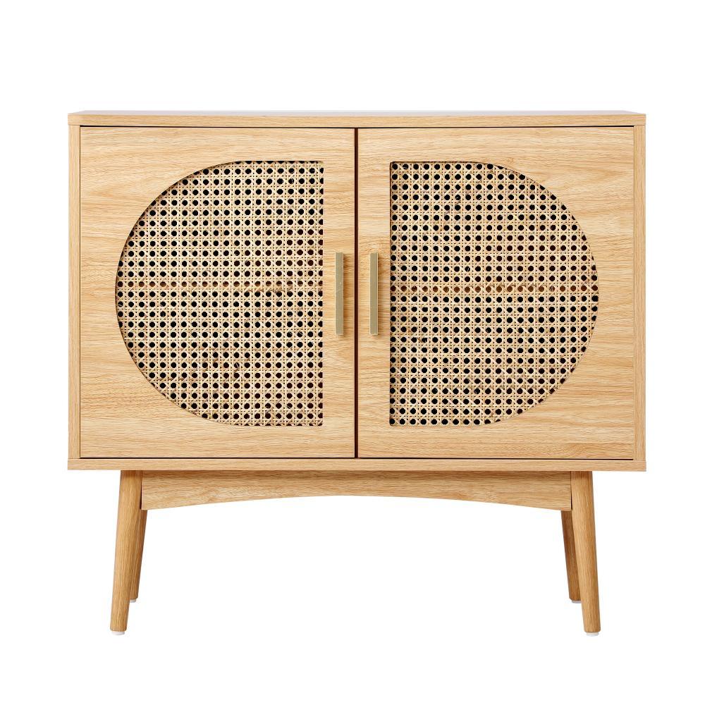 Rattan Sideboard Hallway Shelf Wood