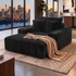 Artiss Sofa Bed Lounge Chair Sleeper Couch Chaise Single Seater Faux Fur Black