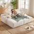Artiss Double Chaise Lounge Sofa 2-Seater Modular Sofa Lounge Chair Couch Beige