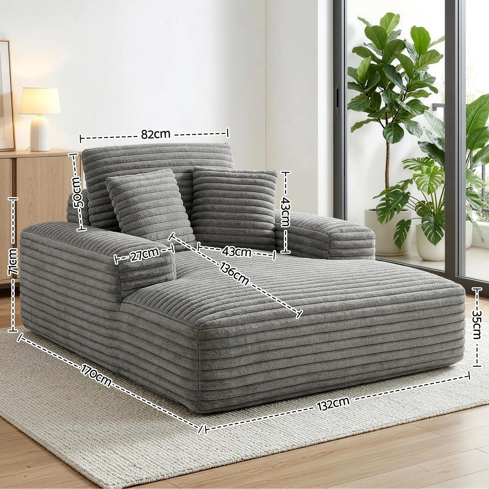Faux Fur Sofa Bed with Pocket Spring Core, High‑Density Foam & No Assembly