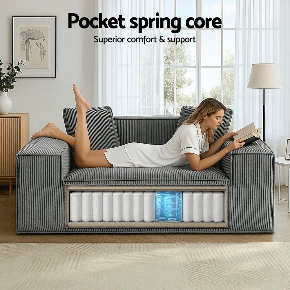 2 Seater Sofa Loveseat Sofas Bed Couch No Assembly Corduroy Small Couches Apartement