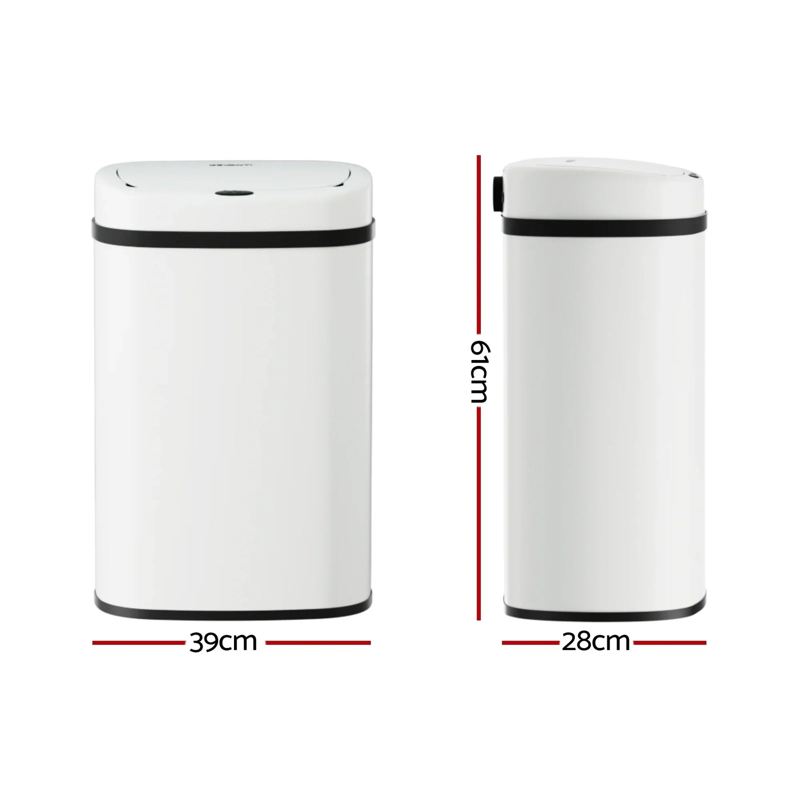 50L Motion Sensor Rubbish Bin Automatic Touchless Kitchen Trash Can White