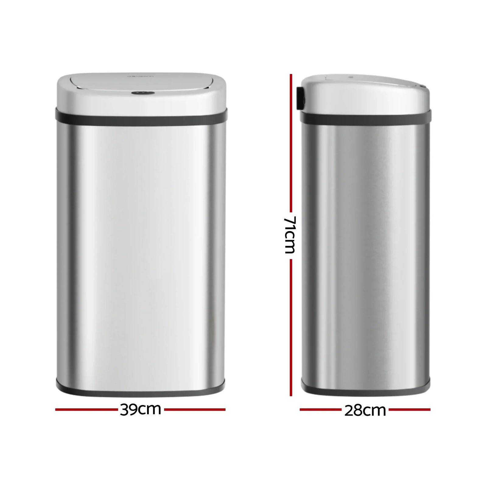 Motion Sensor Bin 60L – Stainless Steel, Hands‑Free, Soft‑Close, Silver