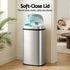 Motion Sensor Bin 60L – Stainless Steel, Hands‑Free, Soft‑Close, Silver