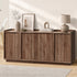 Oikiture 160cm 4-Door Buffet Sideboard Cupboard Storage Table, Walnut Finish