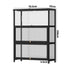 Display Cabinet 3 Tiers Clear Door Black