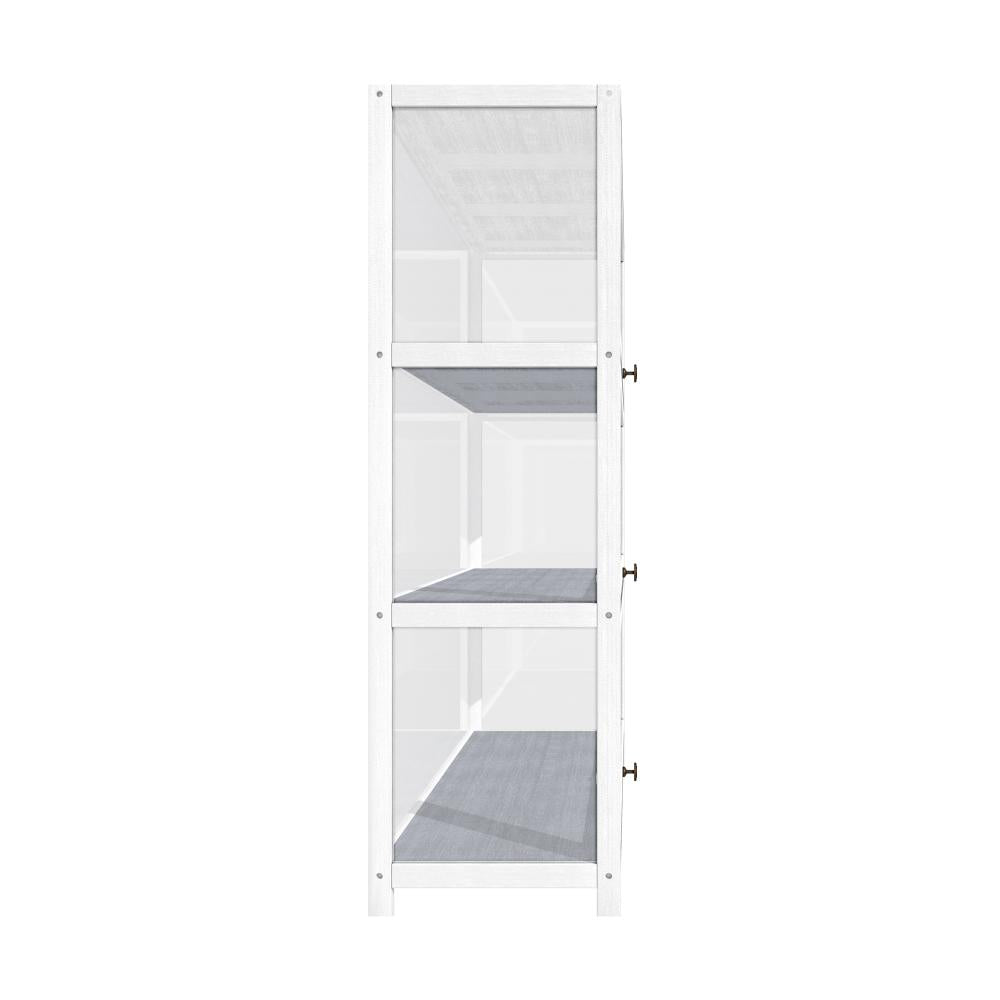Display Cabinet 3 Tiers Clear Door White