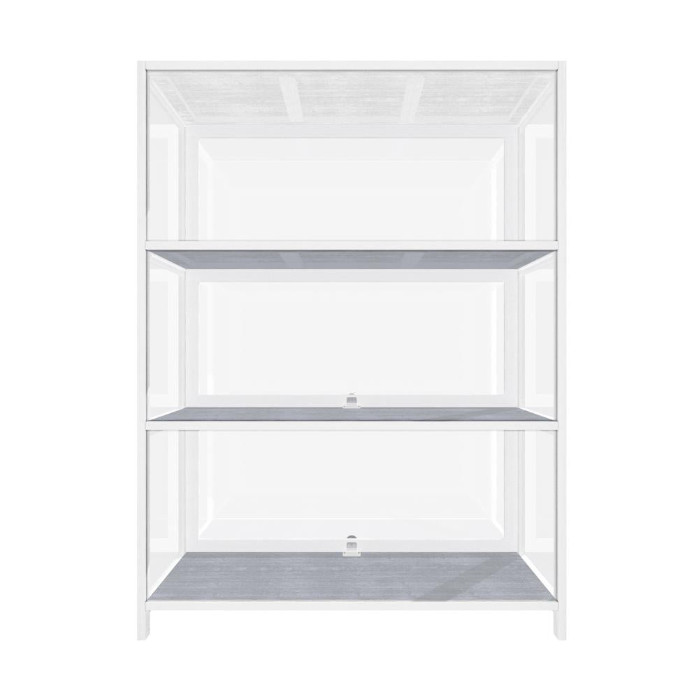 Display Cabinet 3 Tiers Clear Door White