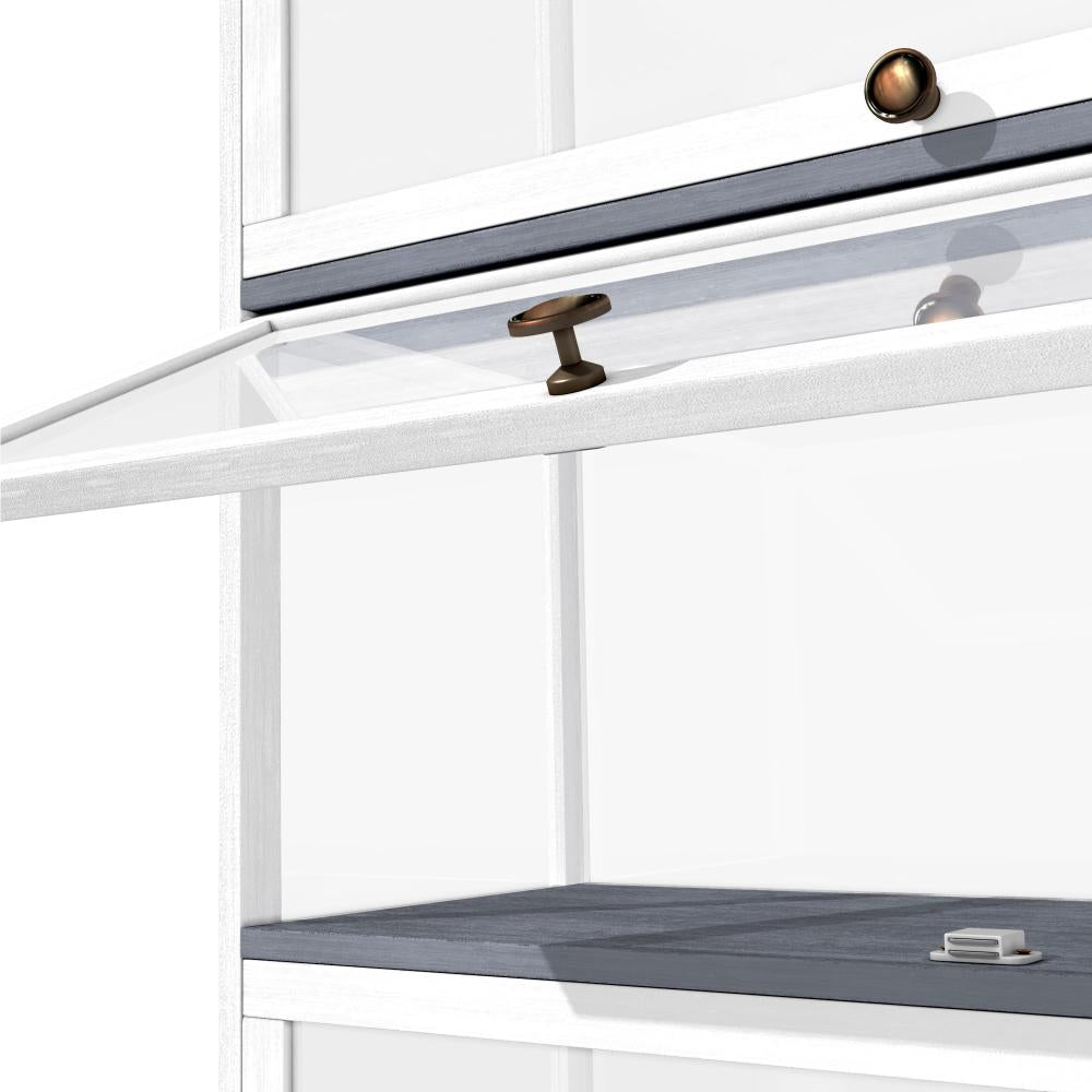 Display Cabinet 3 Tiers Clear Door White