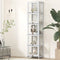 Slim 5 Tier Display Cabinet Bamboo Acrylic Door White Storage Shelf Unit