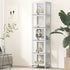 Display Cabinet Slim 5-Tier Shelves Clear White