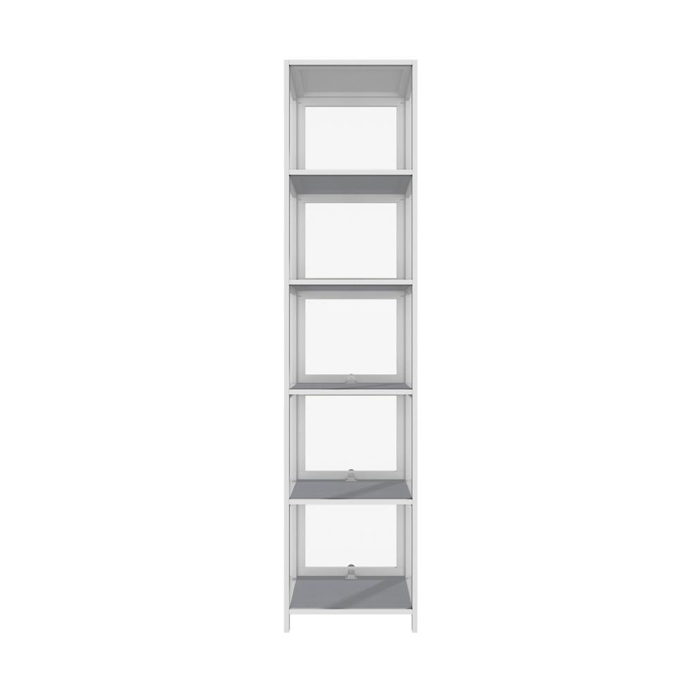 Display Cabinet Slim 5-Tier Shelves Clear White