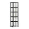 Display Cabinet Black – Slim 5‑Tier Bamboo Frame with Clear Acrylic Doors
