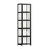 Display Cabinet Black – Slim 5‑Tier Bamboo Frame with Clear Acrylic Doors